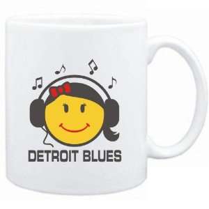 Mug White  Detroit Blues   female smiley  Music  Sports 