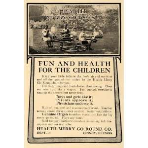  1907 Ad Health Merry Go Round Quincy Illinois Organ Toy 
