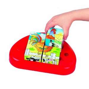   Small World Toys IQ Preschool Hear & Now Cubes Farm Animal: Toys