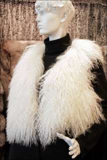 636 Tibetan lamb fur vest in white   fur waistcoat  