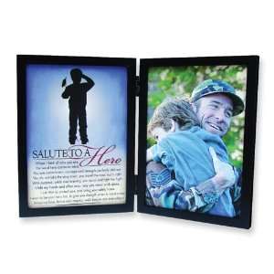  Salute to a Hero Sentiment 5x7 Black Photo Frame Jewelry