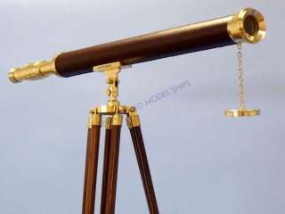 Solid Brass and Leather Telescope on Stand 40  