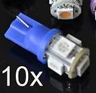 10X Blue T10 194 168 W5W Wedge 5050 5 SMD LED Bulb Bulbs Car Tail 