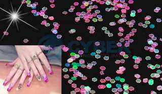 12 colors nail Art Hexagon Shiny Glitter Powder Dust Ti  