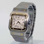 Stunning Mens Authentic Cartier Santos 2319 18k Gold Stainless Steel 
