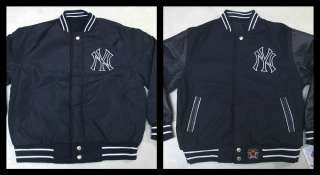 MLB Reversible New York Yankees Wool Blend NY Jacket w/ Leather 