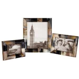   Horn   Decorative Photo Frame (Set of Three), Black and Brown Finish