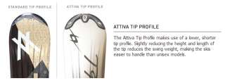 attiva tip profile makes these skis lighter and more maneuverable