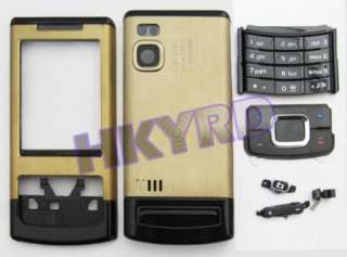 Gold Full Housing Cover Case Fr Nokia 6500s 6500 slide  