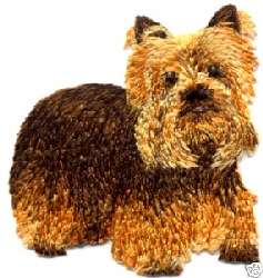 YORKSHIRE TERRIER EMBROIDERED DOG IRON ON APPLIQUE  