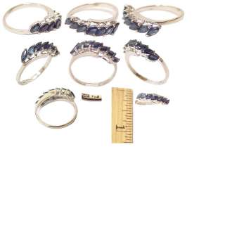 Vintage 18K White Gold & Sapphire Wedding Band, Ring  