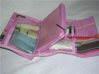 New CLINIQUE Cosmetic/Toiletry PINK BAG 2pc Trifold Set  