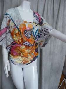 NWT MISSONI crochet knit wrap effect 2 piece set blouse + tank top  40 