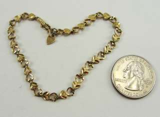   Gold Bracelet Petite Hearts Beverly Hills Gold 7 1/4 X 3/16  