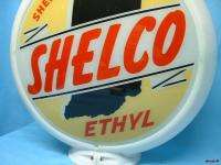 Vintage Gas Pump Light Up Globe Shelco Glass & Capco Shelby Oil 