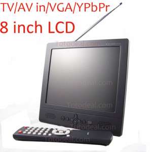 8inch LCD Analog TV Receiver VGA PC/CCTV/Ypbpr Monitor  