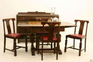 Art Deco 1940s Oak Table & 4 Chairs & Sideboard  