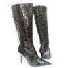Damen Kroko Boots Stiefel Stiletto High Heels 9319
