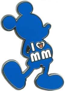   SILHOUETTE Standing MICKEY MOUSE I LOVE HEART MM DISNEY PIN  