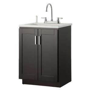 Foremost Palmero 24 in. Laundry Vanity in Espresso and ABS Sink in 