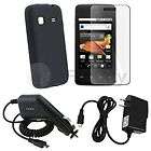   Silicone Gel Case+LCD SP Pro+2 Charger For Samsung Galaxy Prevail M820