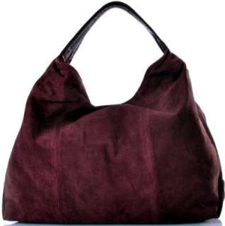 STRAUSS Damen Handtasche XL Trend Bag Velours Leder Tasche Bordeaux 