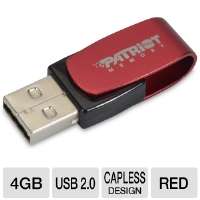 Click to view: Patriot PSF4GAUSB Xporter Axle USB Flash Drive   4GB 