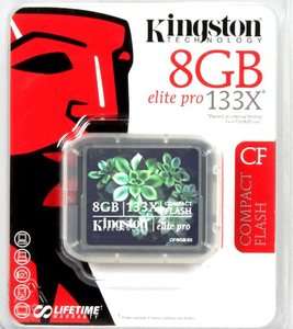   Elite Pro Kingston 8GB 8G CF 133X CompactFlash CF/8GB S2 Flash Card