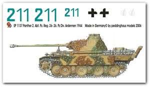 16 Decals Panther 26 PD Ardennen 44 1137  