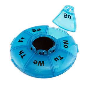 Compact 7 Day Travel Pill Box   Push Button Open  