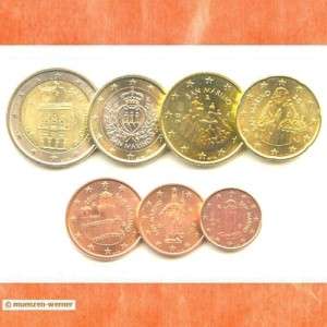 Euromünzen Kursmünzensatz San Marino 7 Euro Münzen KMS  