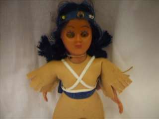   American Indian Doll with Babies in Papoose OPEN CLOSE EYES  