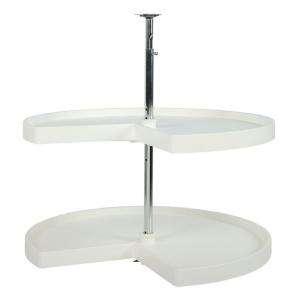 Real Solutions White 28 in. 2 Shelf Kidney Shaped Lazy Susan P KS 28 S 