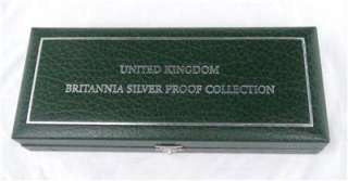 THIS SUPERB SET OF .958 SILVER PROOF BRITANNIA COINS COMES IN A ROYAL 