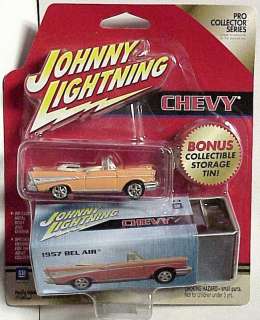 Johnny Lightning 1957 Chevy Convertible with metal box  