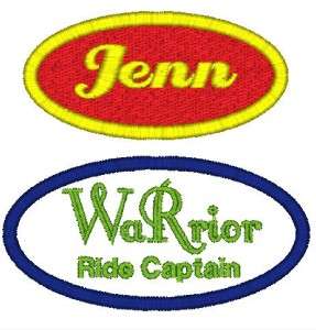 Custom Embroidered Name Patches OVAL Badge Tags Biker  