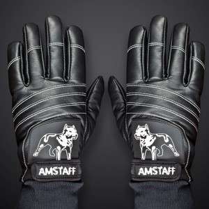 Amstaff Handschuhe Argon 3 Größen wählbar schwarz NEU Dog  