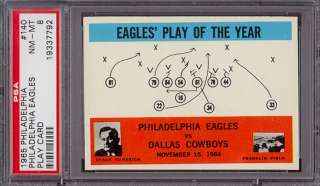 1965 Philadelphia #140 Eagles Play Card PSA 8  