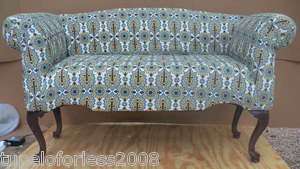 LARGE BENCH SETTEE QUEEN ANNE FURNITURE WITH BACK  