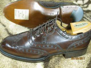 Rare $550 COLE HAAN Werner Hand Made, World Class Wingtip Shoes 8.5 