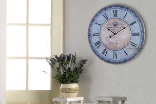 Riesige XL 60cm Holz Wanduhr GRANDE PLACE Antik Uhr Uhren Küchenuhr 
