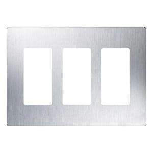 Claro 3 Gang Wall Plate, Stainless Steel CW 3 SS 