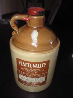 Platte Valley Corn Whiskey Brown Jug 1 Pt EMPTY 135 68  