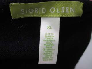 SIGRID OLSEN Black Beaded Long Sleeve Top Size XL  