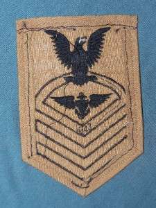 PATCH WW2 USN NAVY CPO CHIEF PETTY ENLISTED AVIATION PILOT DATED1943 
