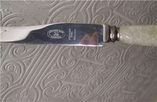   Bros Steak Knives Sheffield England Set of 8 Pearlized handles  