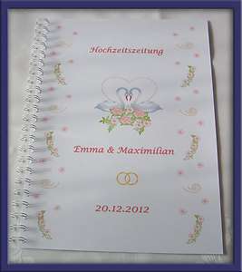 HOCHZEITsZEITUNG Festzeitung Hochzeit #Rosen&Schwäne #r  