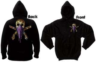 Outlaw Skull Front & Back /Black Hoodie /Sizes S,M,L,XL  