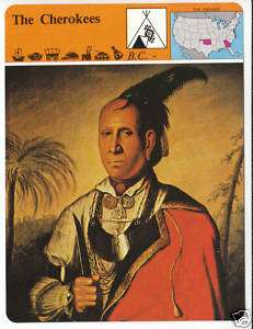 CHEROKEE INDIAN TRIBE HISTORY Cunne Shote STORY CARD  
