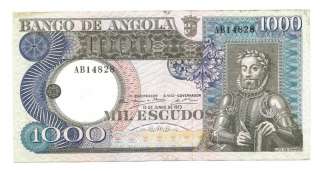 Angola 1000 Escudos 1973 VF++ CRISP Banknote P 108  